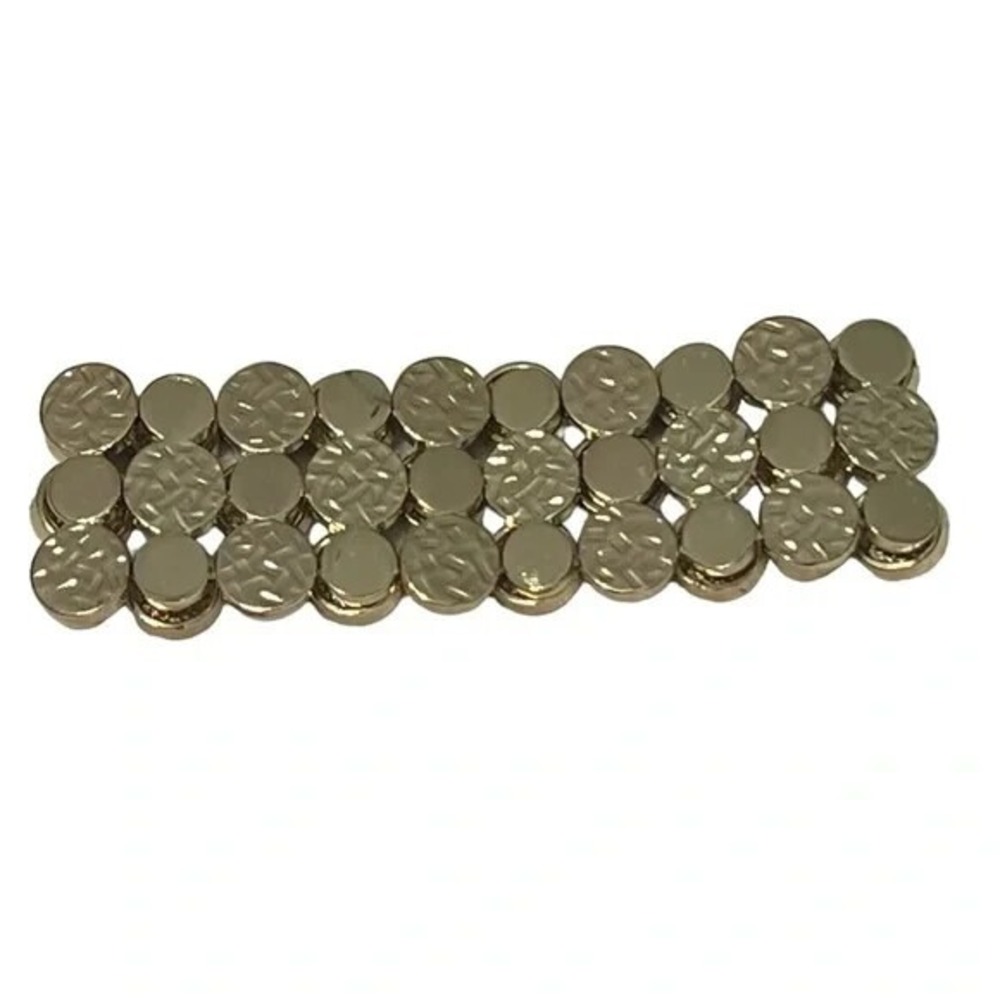 Gold Toned Textured Circle Stretch Bracelet